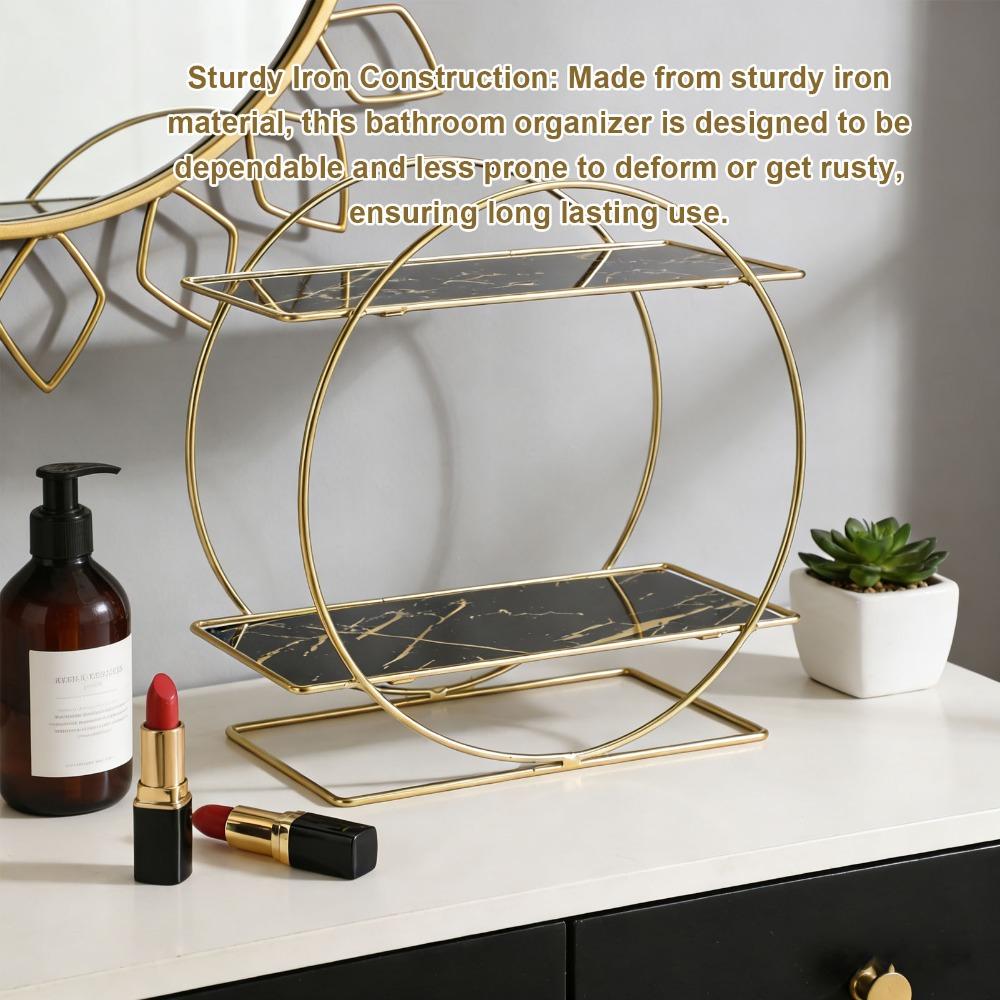 Iron Bathroom Counter Organizer 2 Tier Makeup Organizer  Cosmetics Toiletries