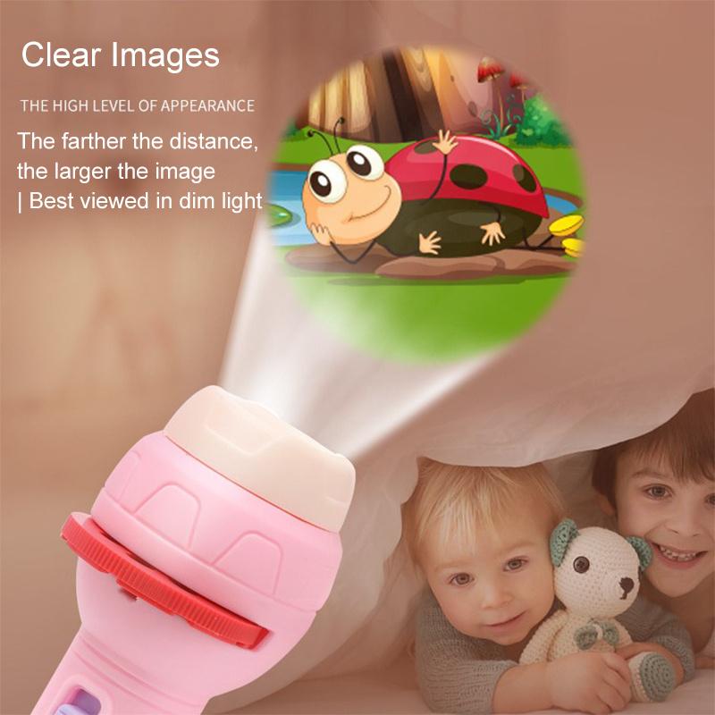 Lanterna cu Proiecție, Jucărie Educativă Luminoasă pentru Copii cu Diapozitive, Lampă cu Diapozitive, Jucărie Lampă de Noapte cu Imagini pentru Copii Băieți Fete