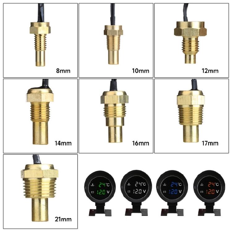 2in1 Vehicles Digital Gauge 12/24V Universal Truck Car LED Voltmeter