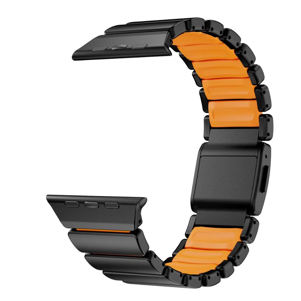 Cinturino in Gomma Fluoroelastomero di Titanio per Apple Watch Ultra 3 2 49mm 10 11 46mm Cinturino Magnetico per Iwatch 9 8 7 45mm 6 SE 3 44mm