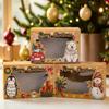 Christmas Cookie Boxes Doughnut Gift Boxes Bakery Box With Clear Window,Green And Red Holiday Designs With Xmas Ribbons For Gift