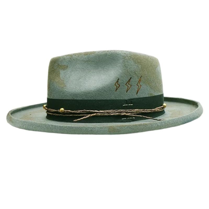 Costume Hat Wool  Hat Musical Festival Hat Adult Winter Autumn Party Hat Unisex Headwear Stage Show Bowler Hat