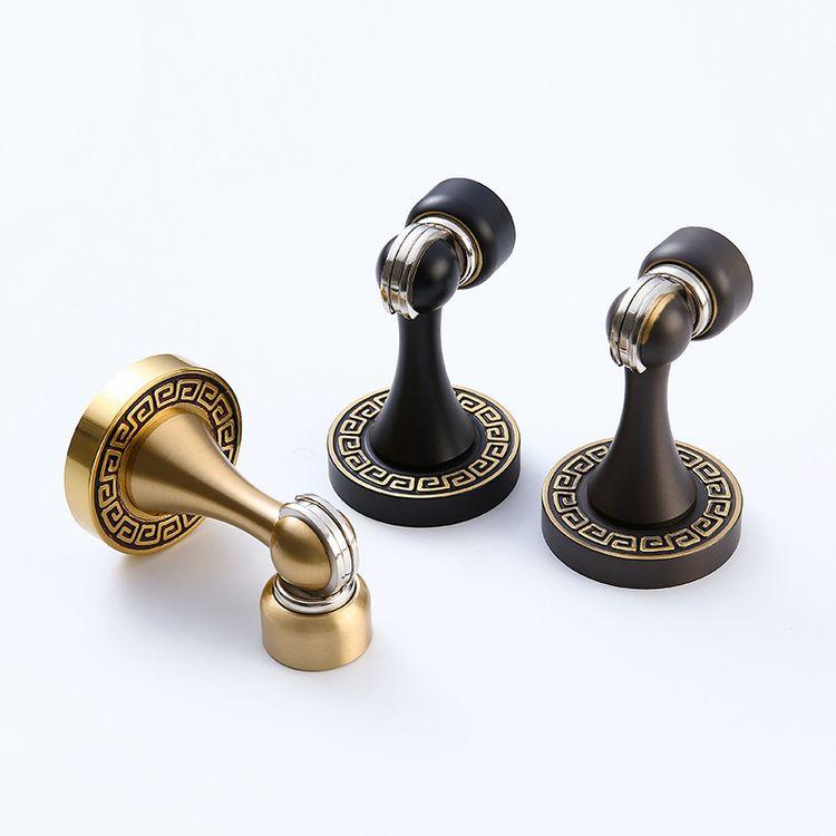 Luxury Cylindrical Brass Magnetic Door Holder Stopper Bedroom Brass Magnetic Suction Anti-Collision Door Stopper