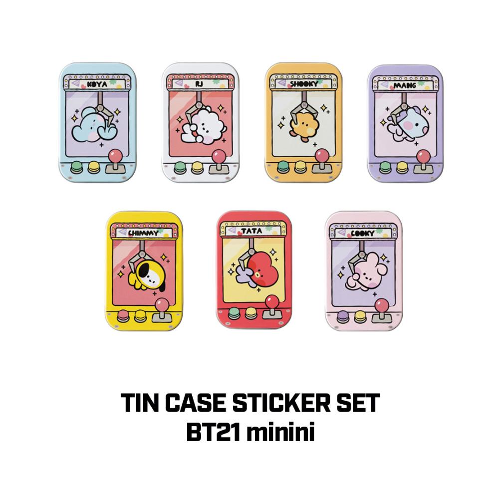 

Набор наклеек на жестяной чехол BT21 minini