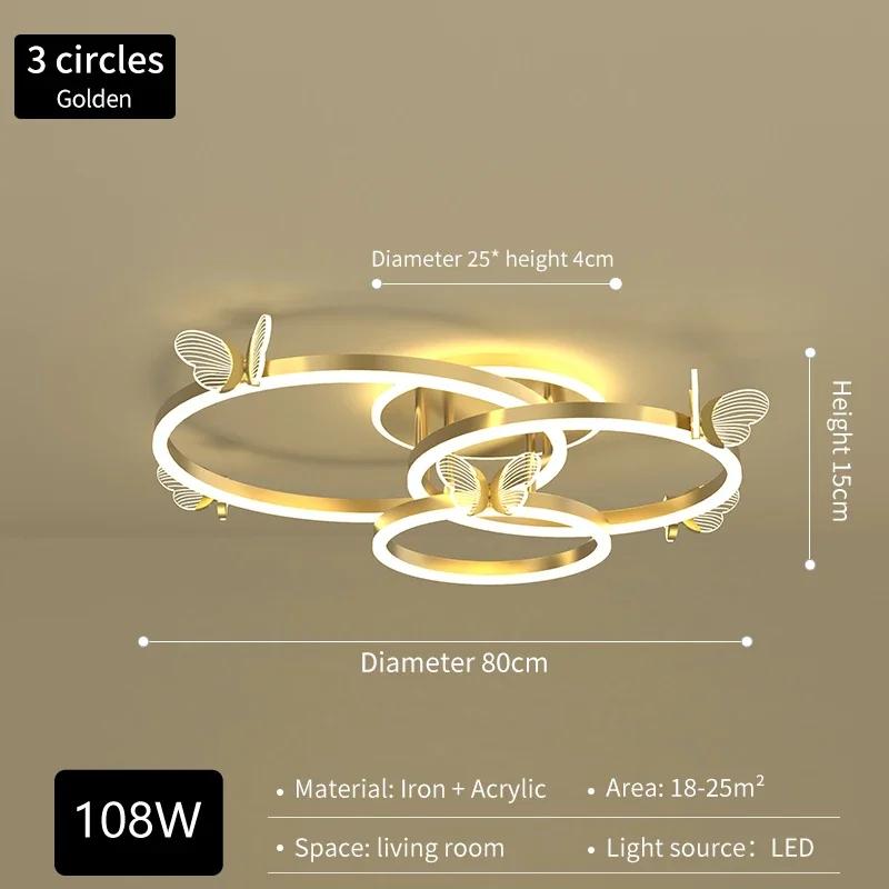 Nordic Creative Butterfly Ring LED Pendant Dimmable Dining Room Children's Bedroom Modern Home Decoration Lighting Fixtures