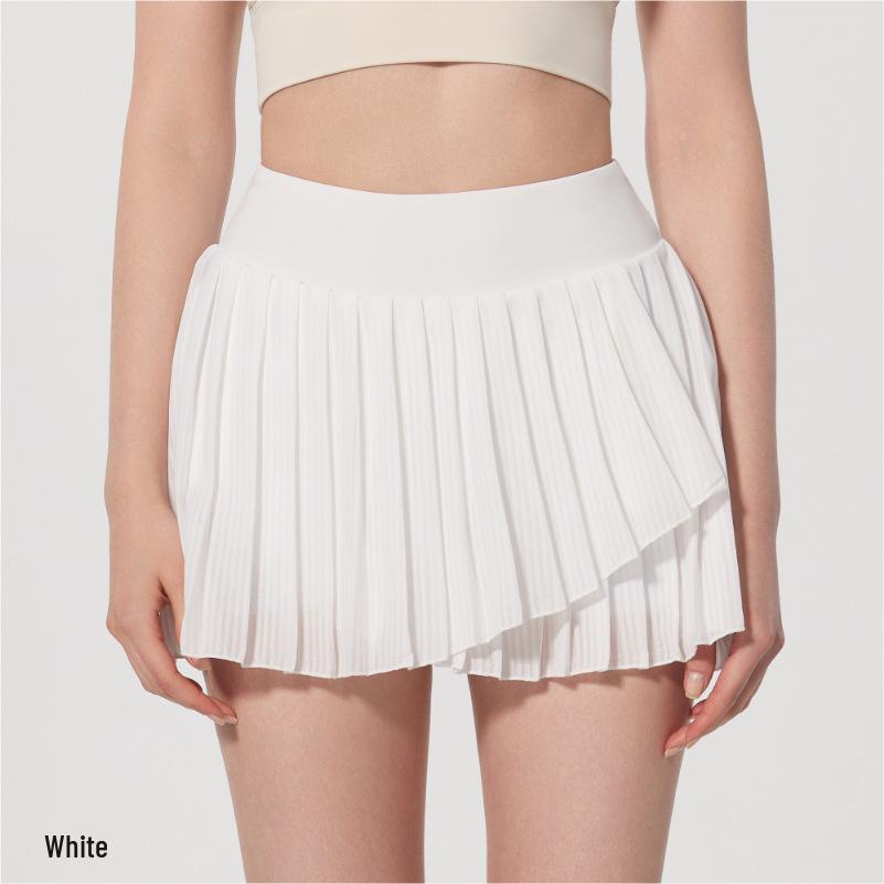 Nude Antibacterial Pleated Yoga & Running Skirt with Lining