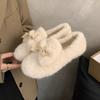 Women's Plush White Furry Fairy Shoes - Autumn/Winter Velvety Bean Style for Expecting Moms