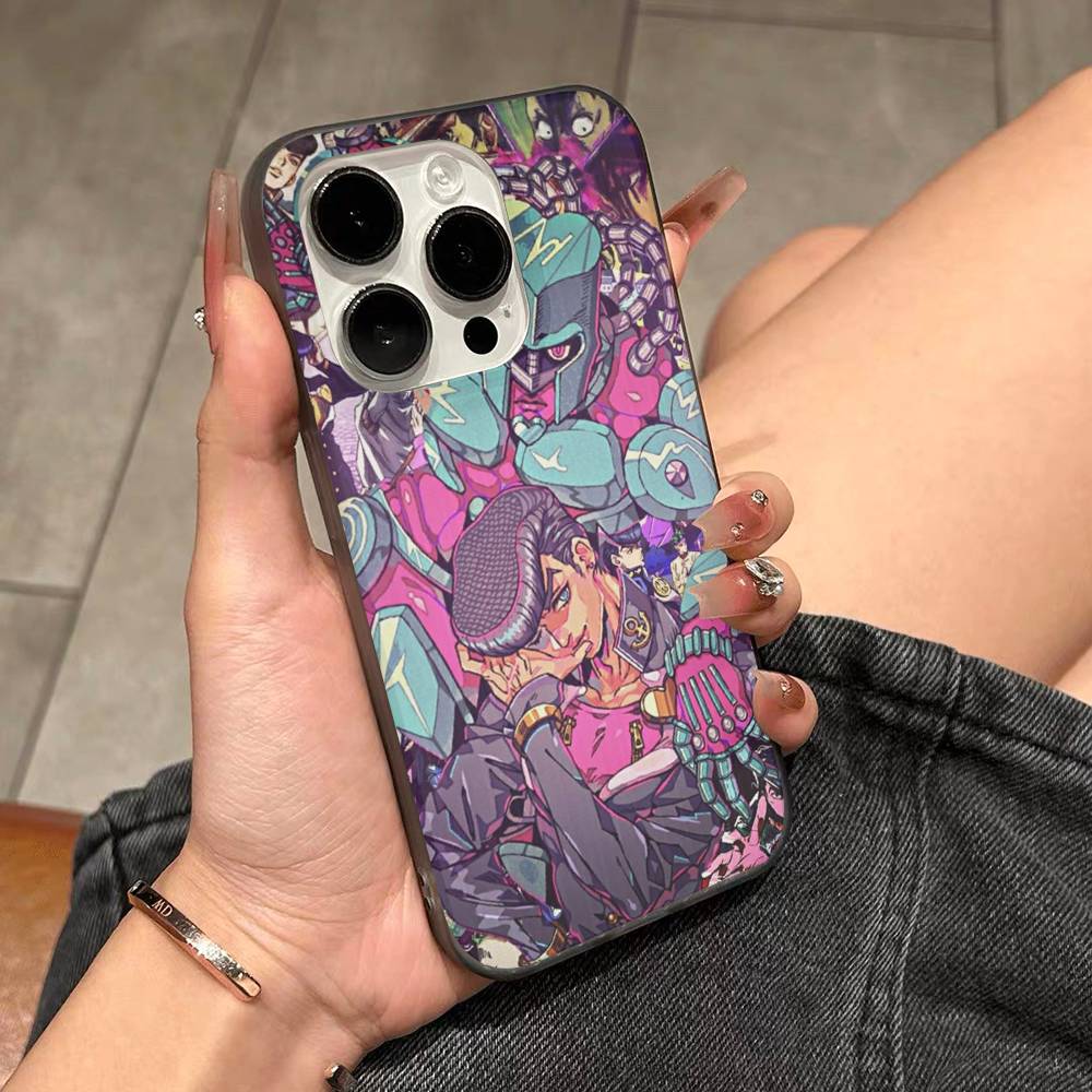 Anime Jojo Bizarre Adventure Für IPhone 17 16 15 11 12 13 14 Pro Max Plus Pro Wellige Transluzente Rückseite Handyhülle