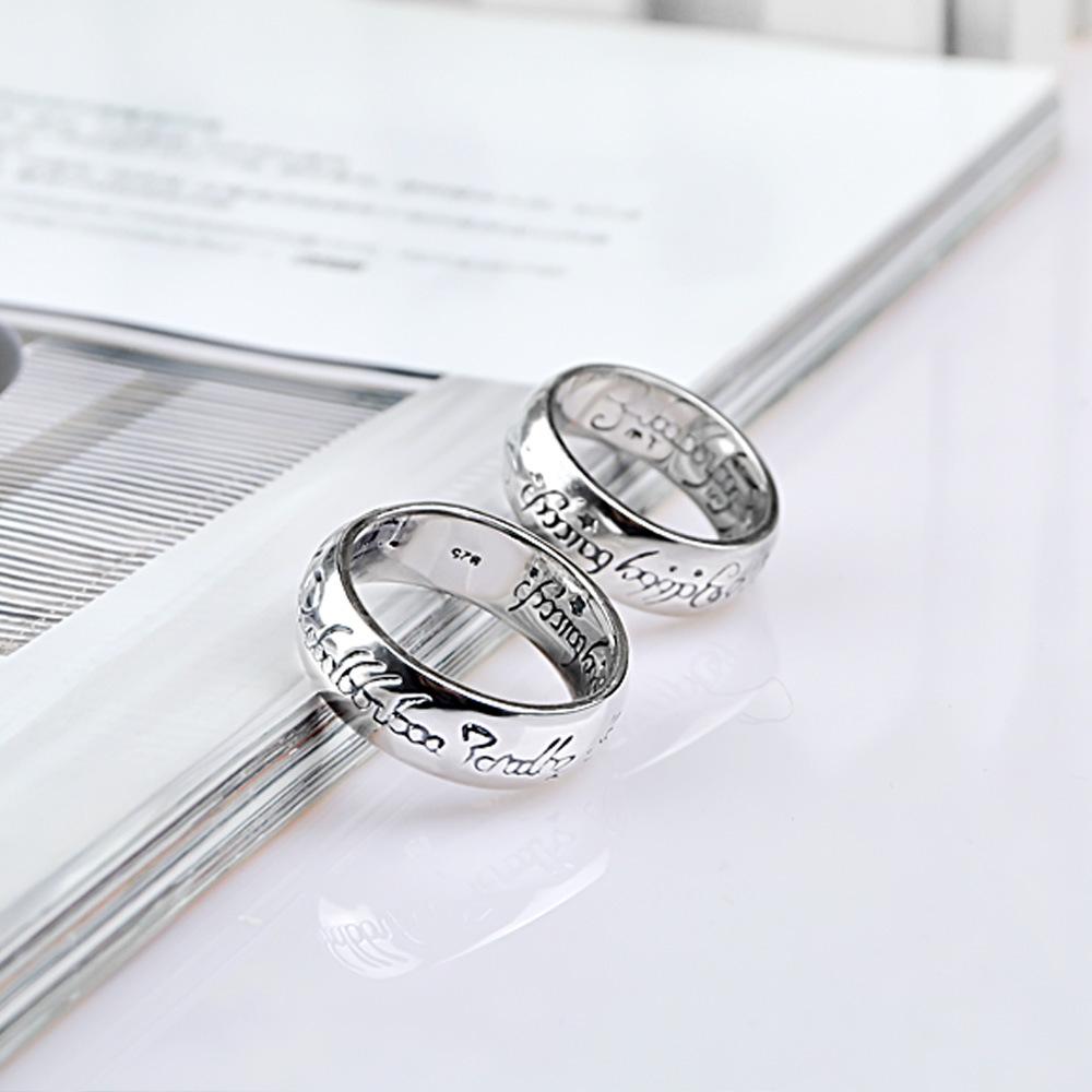 Popular Male And Female Couples Magic Pattern Ring Imitation Thai Silver Retro Lord Of The Rings Same Ring Gift