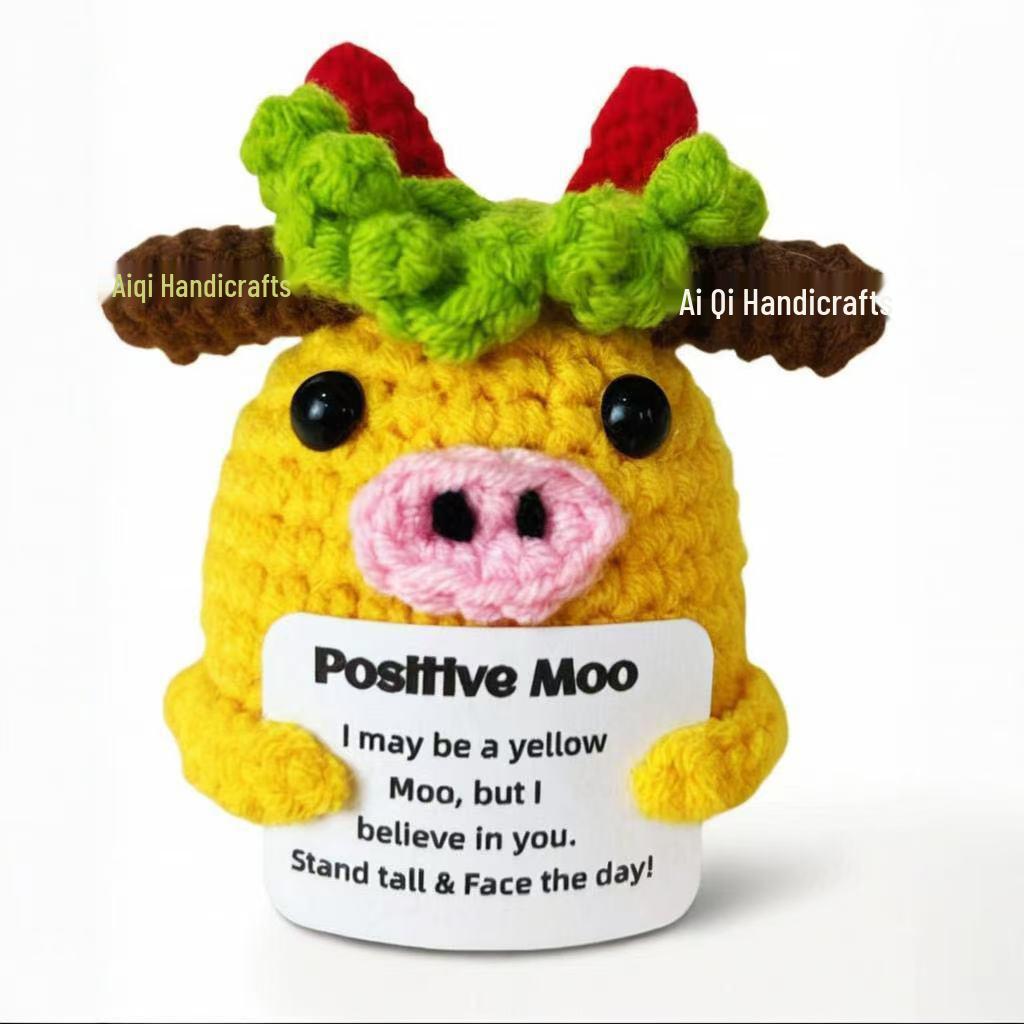 Handcrafted Wool Penguin Emoji Crochet Toy