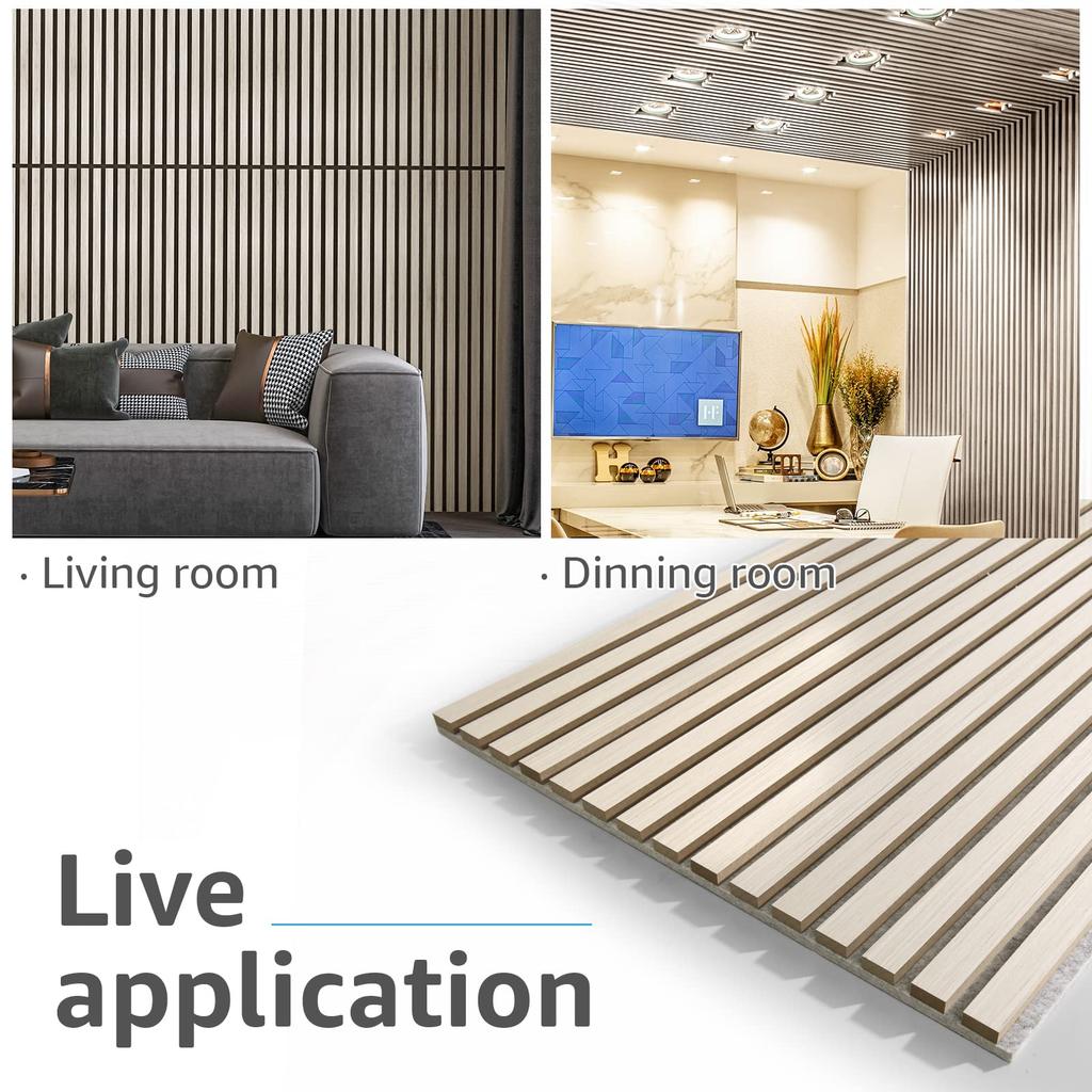 Art3d 2 Pieces Wooden Wall Sound Absorbing Material Wood Panel Wooden Soundproof Panel DIY Sound Insulation Decorative Wood Board 120x60 Model Number
