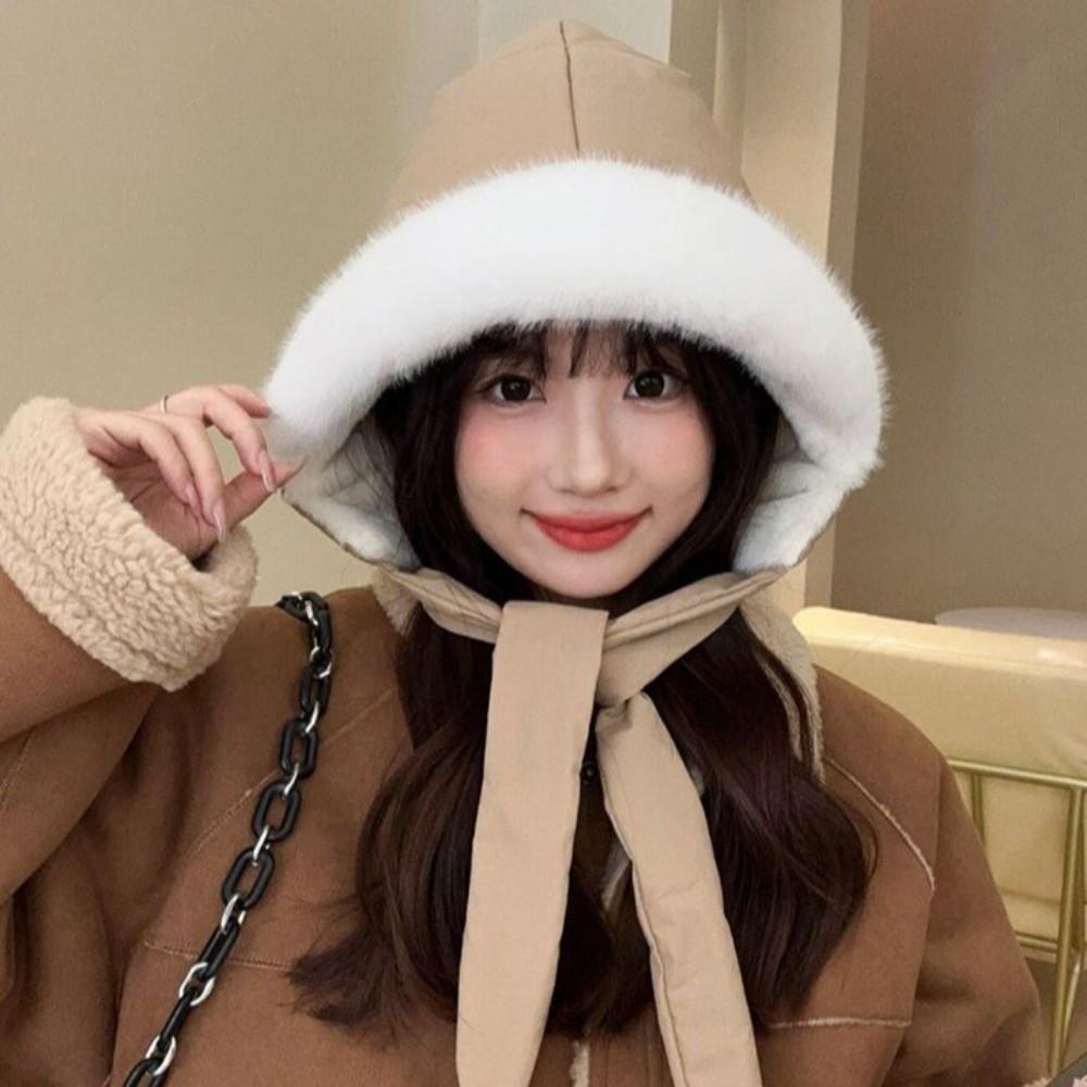 Thermal Pullover Beanie Hat Strap Lei Feng Cap Convertible Crossbody Bag Hat Winter