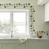 Green Leaves and Vines Corner Wall Stickers Nature-Inspired Self-Adhesive Removable Decals for Bedroom and Living Room Decor