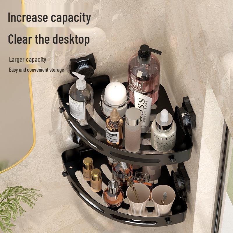 No-Drill Wall-Mounted Suction Cup Cat Storage Rack for Bathroom