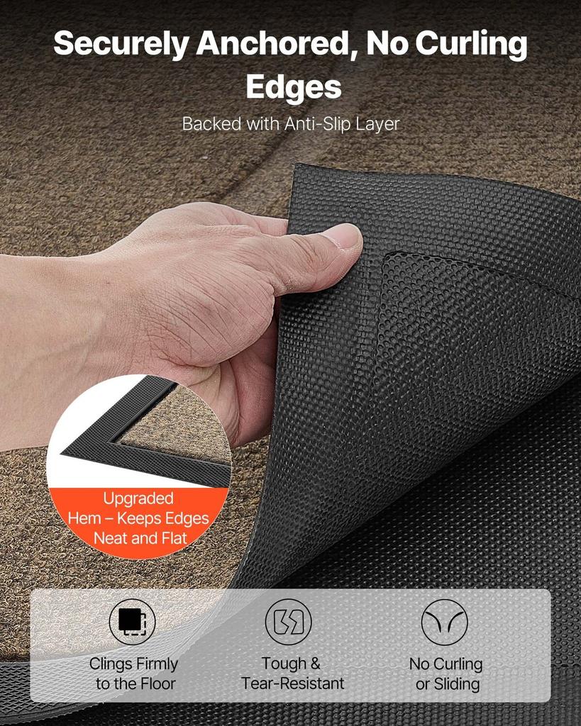 Front Door Mat, 1194 X 813 Mm Commercial Floor Mat for Indoor and Outdoor, Modern Stylish Carpet with TPE Backing, Heavy Duty Washable Entry