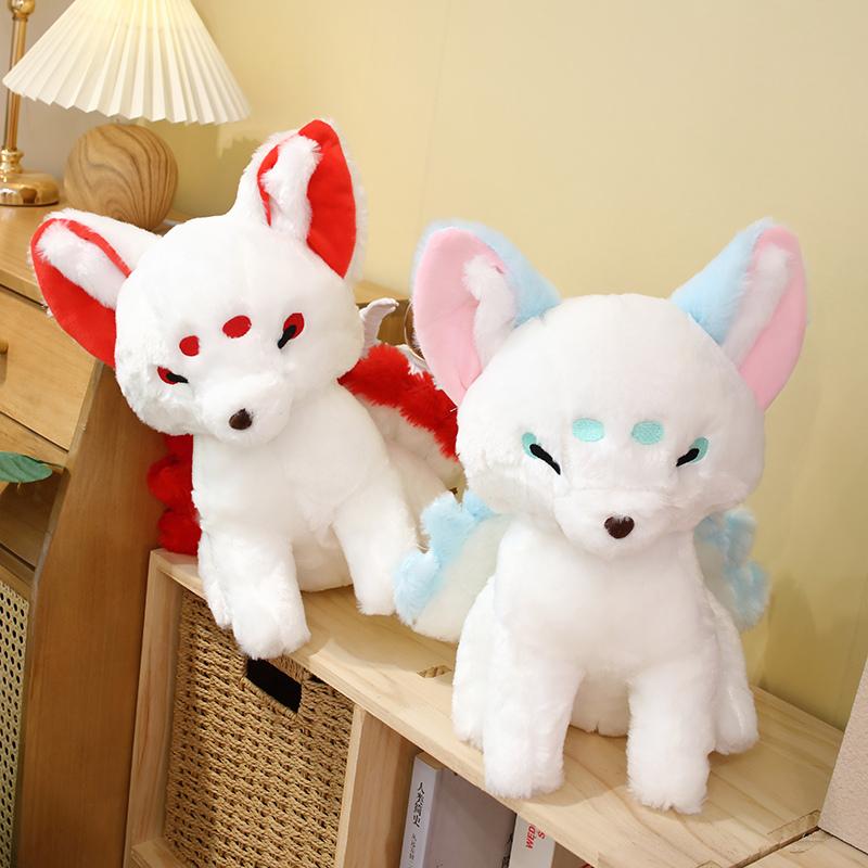Non-Toxic 38Cm Simulation Fat White Nine-Tailed Fox Plush Toy Stuffed Fox Animal High Quality Gumiho Birthday Gift Toy Home Decor Toy