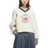 Adidas Originals FW25 Team Sweatcrew Loose Fit V-Neck Pullover Sweatshirt Women Sweatshirt KC5845