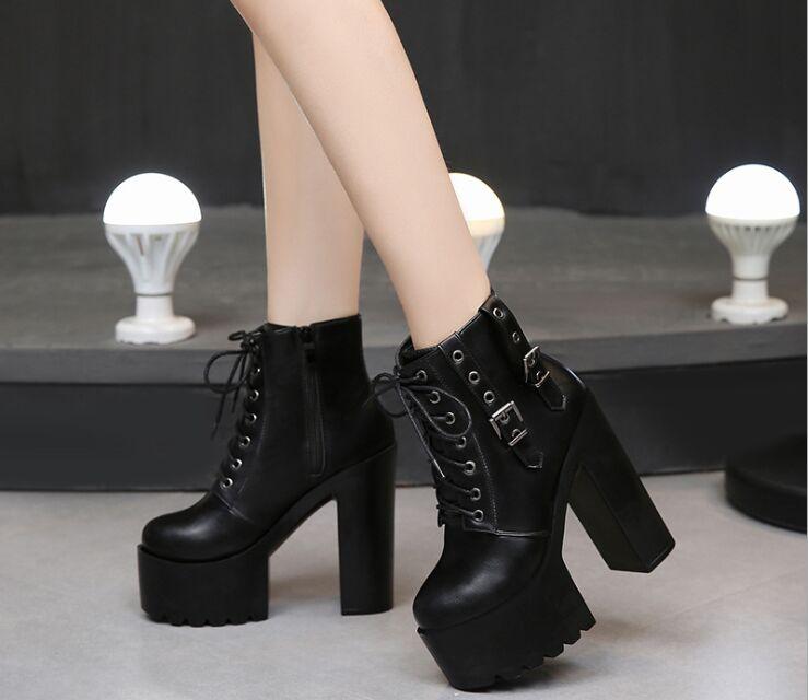 Autumn New 14 Cm High Heel Boots Sexy Nightclub Short Boots for Women Casual Knight Boots