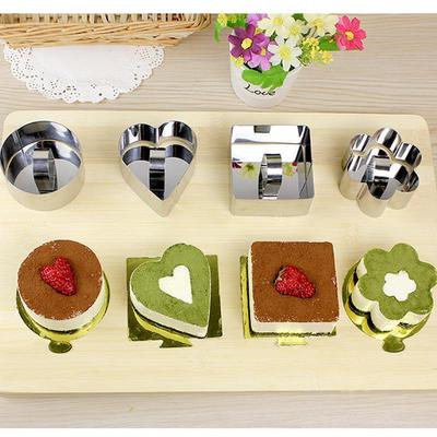 Anello per Mousse e Torte in Acciaio Inossidabile con Piatto Spingitore - Ideale per Biscotti, Palline di Riso e Sushi.