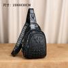 Crocodile Bone Pattern Leather Men's Chest Bag Crossbody Personalized Trendy Casual Single Shoulder