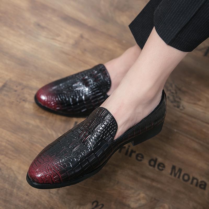 Trendy Korean Style Men s Slip-On Genuine Leather Casual Shoes 42