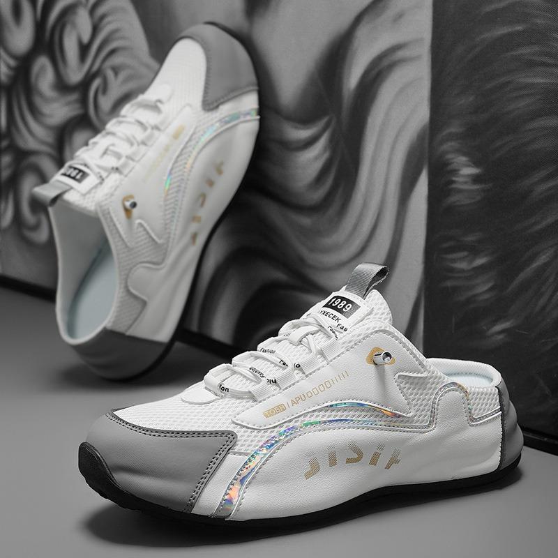 Zapatos de Hombre Talla Grande Verano Baotou Hombres Medias Zapatillas Transpirables Malla Zapatillas Casuales Antideslizantes Zapatillas Deportivas para Hombre Comodidad Chanclas