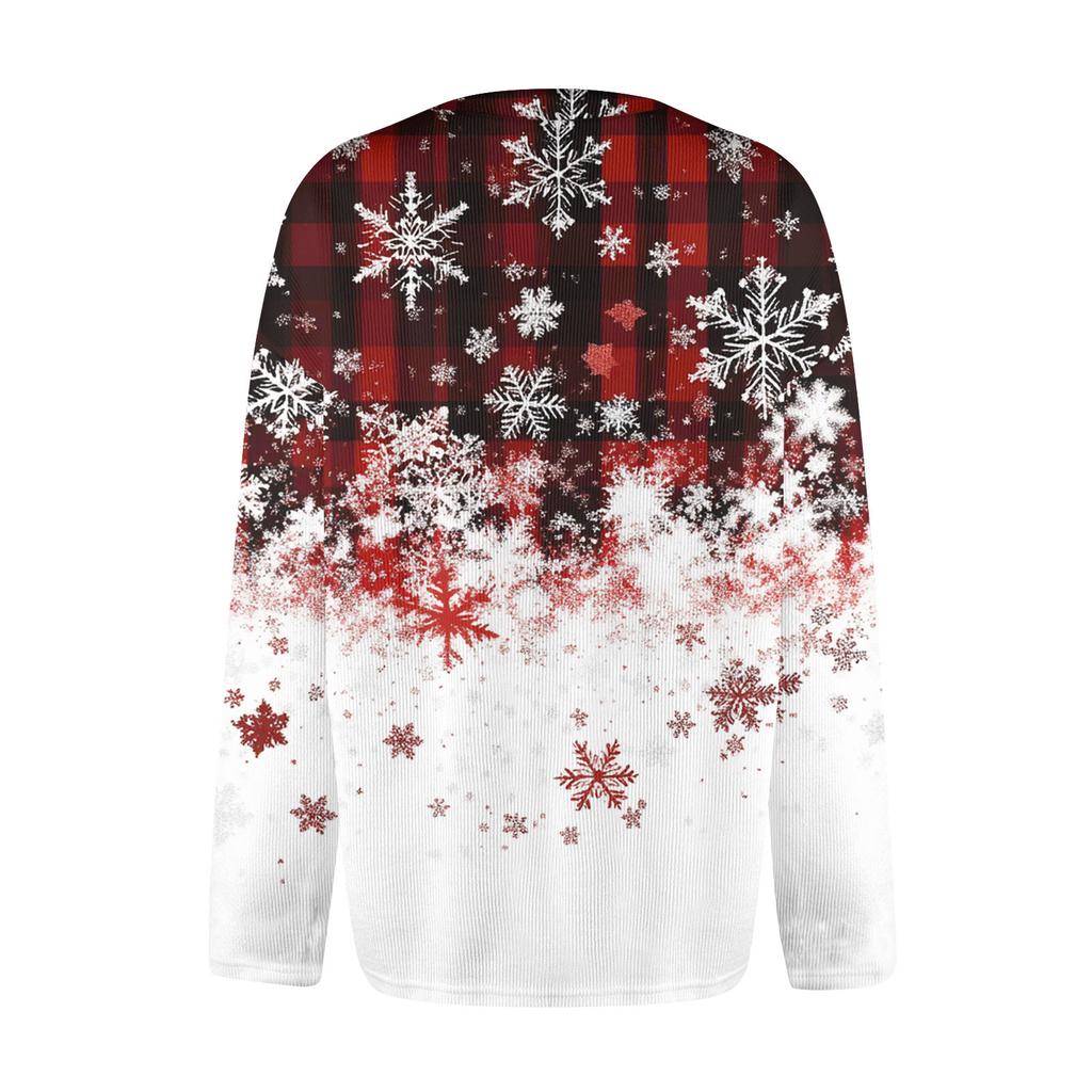 Cardigan tricoté à manches longues et imprimé de Noël pour femme, veste boutonnée
