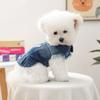 Pet Clothes Autumn and Winter New Small Dog Puppies Happy Dog Cat Warm Comfortable Retro Cool Denim Clothes