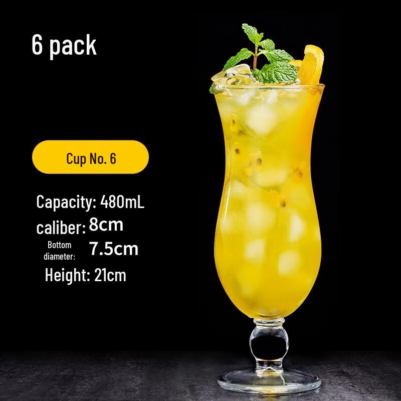 Huazao Baijia WY Transparent Glass Beverage Cups 6-pack