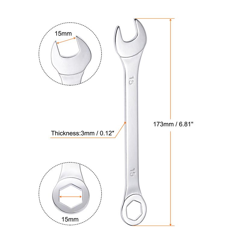 

1pc 15-32mm Open Box End Combination Wrench Carbon Steel Opened Ring Combo Spanner Household Car Repair Metric Hand Tools