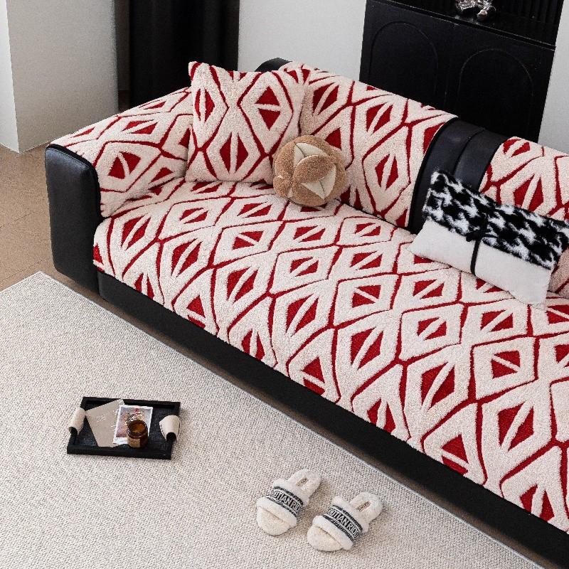 1pcs Plush Sofa Cover Winter Warm Dust-proof Durable Non-slip Furniture Protector for Living Room Home Decoration