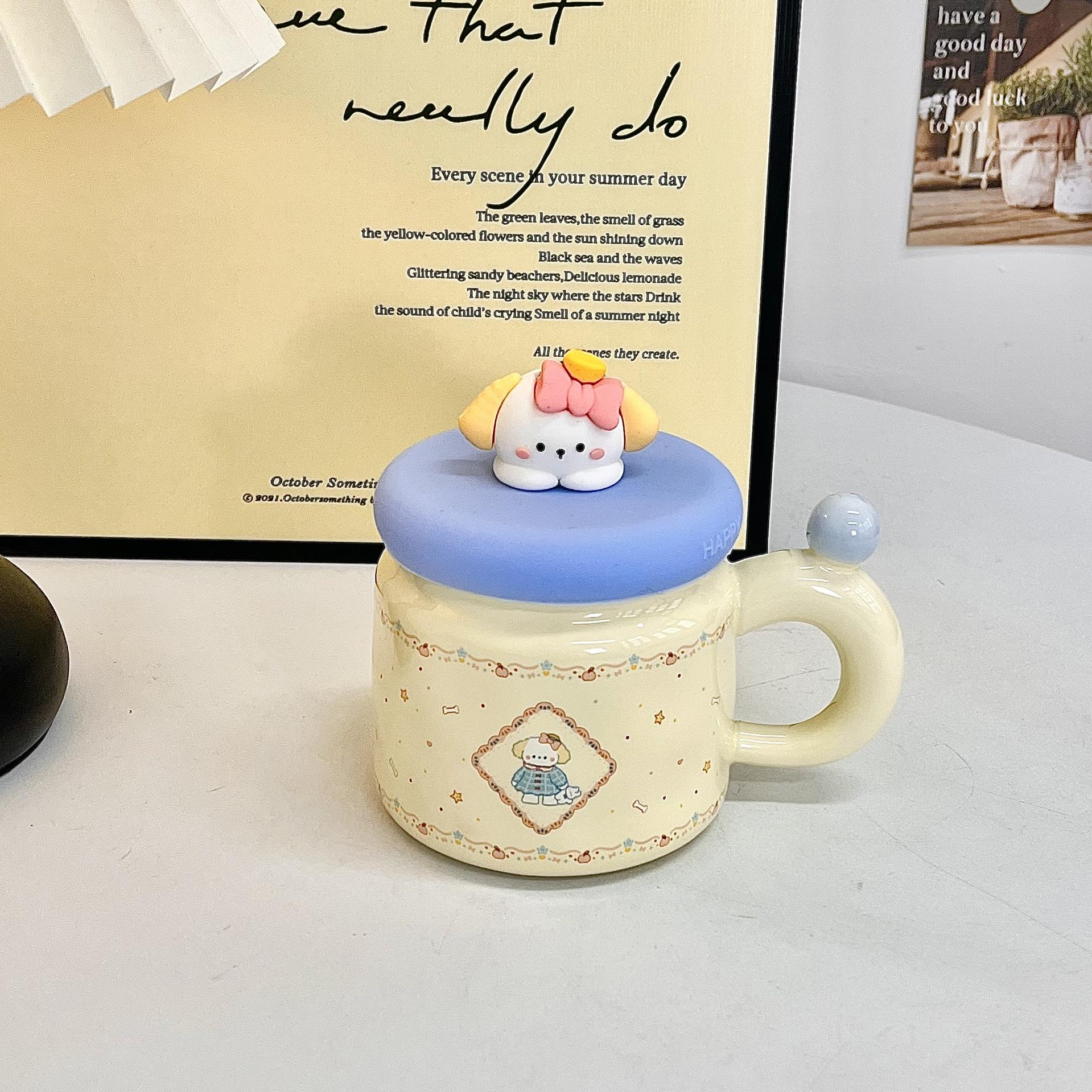 

Кружка Щенок Керамическая Милая Чашка для Воды Бытовая Детская Кружка для Молока Высококачественный Сувенир Подарок на День Рождения 301-400ml