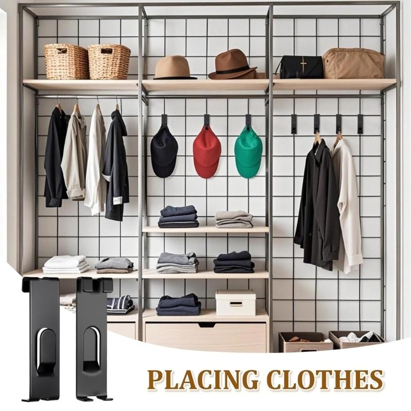 10pcs Rusts Resistant Hangers Heavy Duty Grid Wall Hooks Rustproof Metal Hooks For Decorative Storage Solution