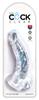 King Cock Clear - Realistic Curved Dildo with Suction Cup Transparent 19 CM