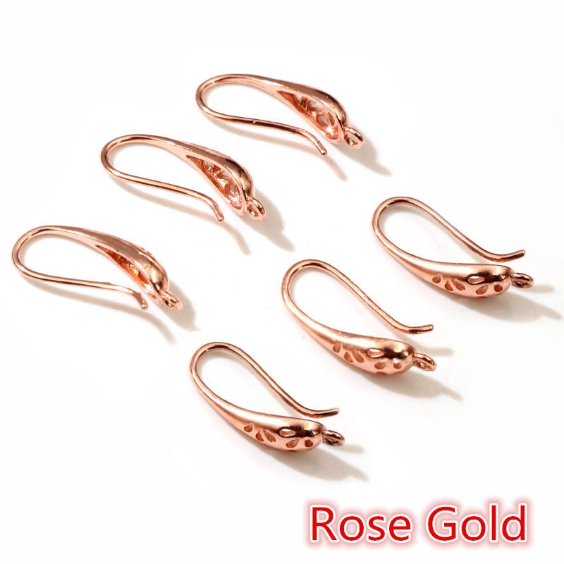 

10pcs (5pairs) 20x11mm Matte Silver Plated and Gold Color Ear Hooks Earring Wires for Handmade Women Fashion Jewelry Earrings рожевий колір золота