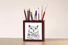 Selkirk Rex Shorthaired – Pen holder with a cat, desk organizer with a print | Art-Dog