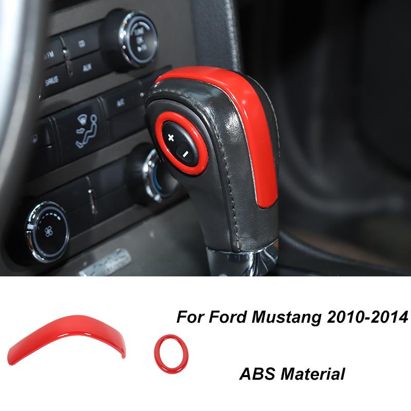 TESIN Car Red Interior Decoration Cover Stickers For Ford Mustang 2009 2010 2011 2012 2013 2014 Exterior Accessories Car