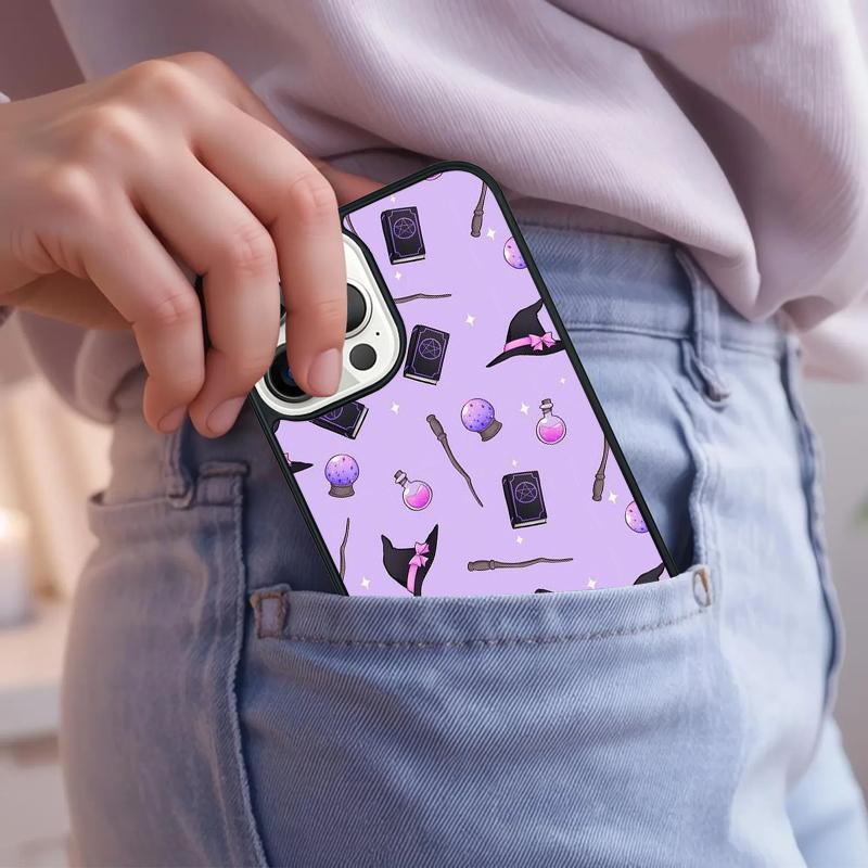 Girly Pastel Witch Goth Witch Cat Phone Case For iPhone 17 Air 15 16e 14 13 Pro Max Coque 12 11 Pro Max PLUS cover