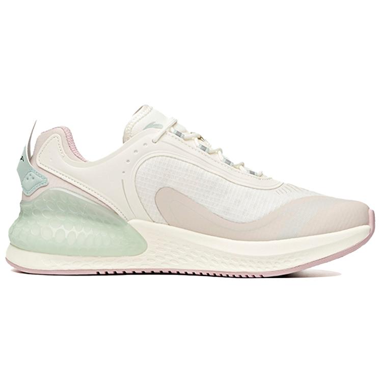 New Anta C37+ Cushioned Anti Slip Wear Resistant Breathable Lightweight Low Top Running Shoes Women's White Green 922045537-2