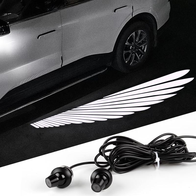 2PCS Car Rearview Mirror Welcome Lamp Blade Light Carpet Projection Lamp Laser Beam Carpet Lamp Universal