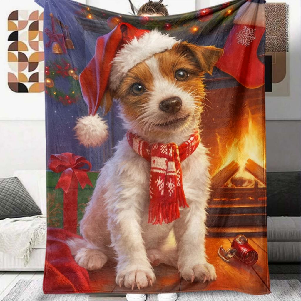 1 ks Flanelová deka s kresleným potiskem, Vysoce kvalitní, Pohodlná pro všechna roční období, Domácí dekorace, Teplo a pohodlí, Perfektní jako vánoční dárek k narozeninám