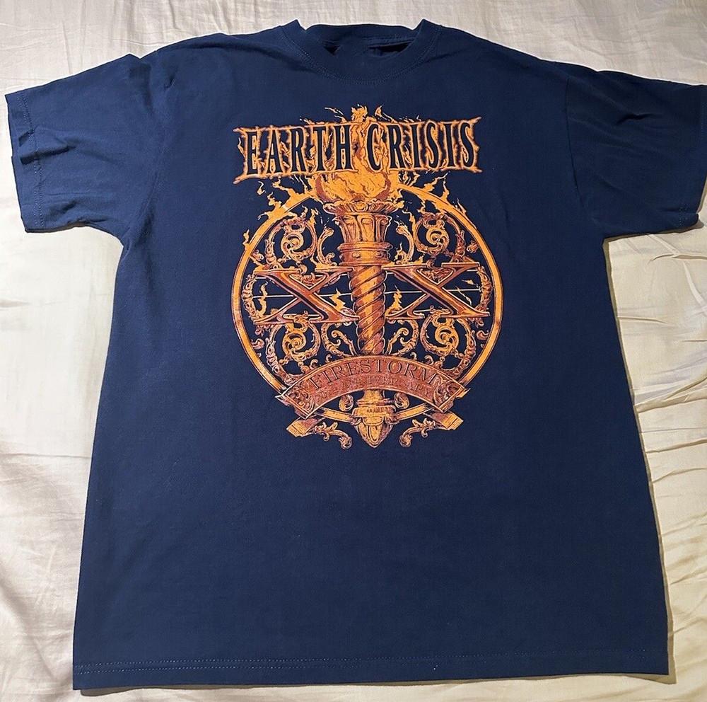 Earth Crisis Firestorm 20th Anniversary Navy All Size T-Shirt Unisex T-Shirt M
