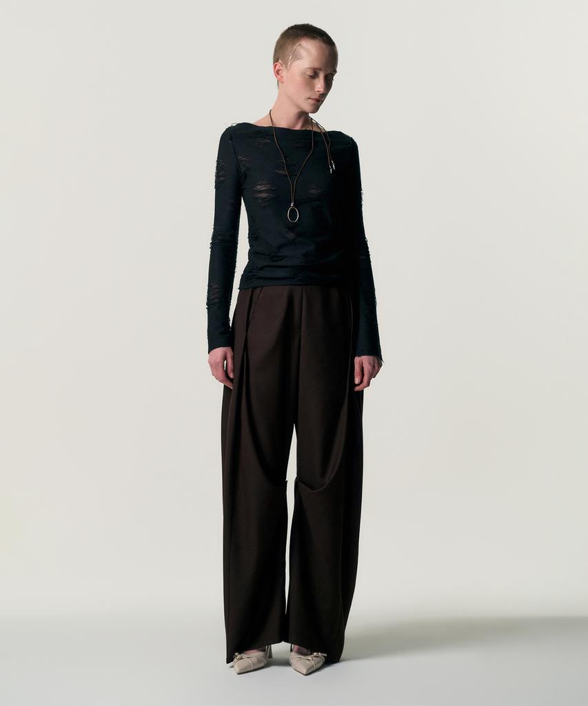 Kimjisu Soft-Curve Wide Pants_Brown