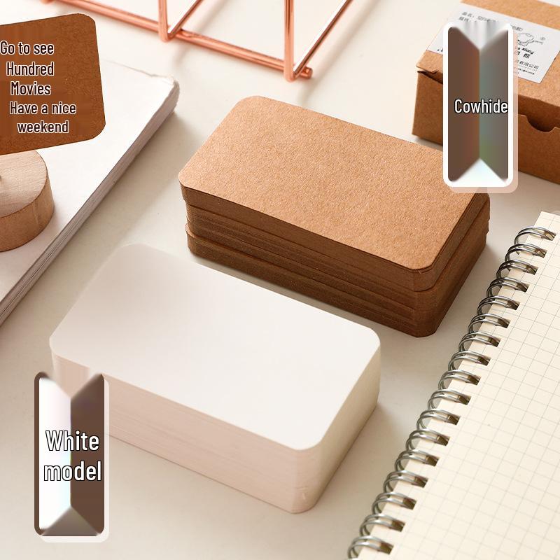 Öğrenci Deri Karalama İngilizce Kelime Kartları: Boş, Sade, Yapışkan Notlu Kutu