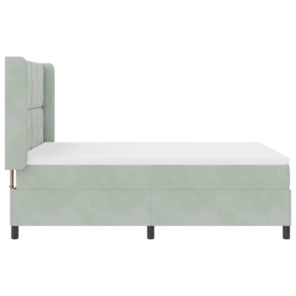 Boxspring Bed with Headboard Light Gray 160 x 200 cm Velvet