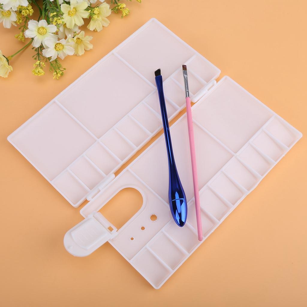 Foldable 24 Grids Artist Square Plastic Palette Paint Tray Watercolor Box Oil Painting Tool