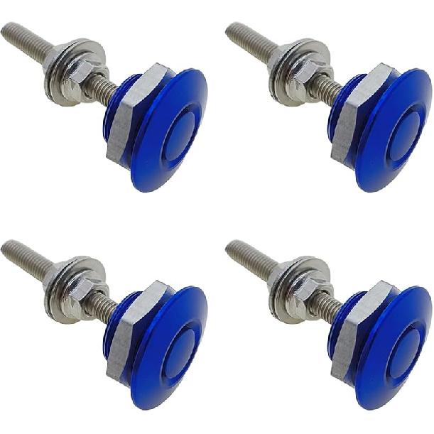 4Pcs Quick Latch Hood P, Universal Aluminum Quick Release Lock Latch Bumper, License Plate Lock Clip For Bumper Hood Or DIY 1.25 Inch(Black)