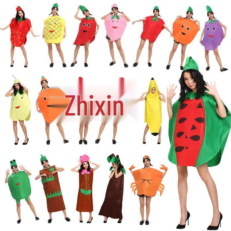 Costume ecologico fatto a mano di frutta e verdura per esibizioni diurne per adulti