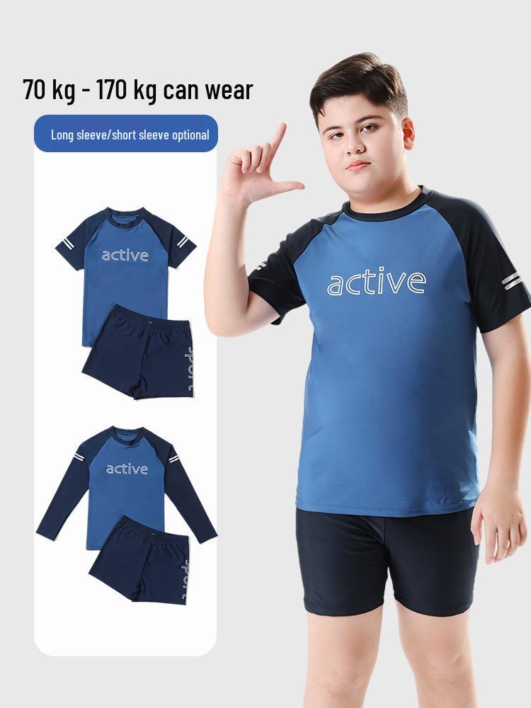 2025 Boys' Two-Piece Swimsuit for Kids: Middle and Big Kids Hot Spring Swimwear