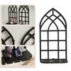 Gotisches hohles Holzschweberegal Vintage-Fensterrahmen Wandmontiertes Lagerregal für Kristalle Pflanzenhalter Heimdekorationen